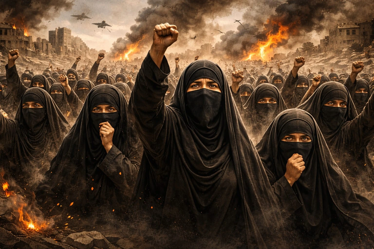 Mujeres en Medio Oriente atrapadas en una vida sin derechos y bajo la sombra de los escombros