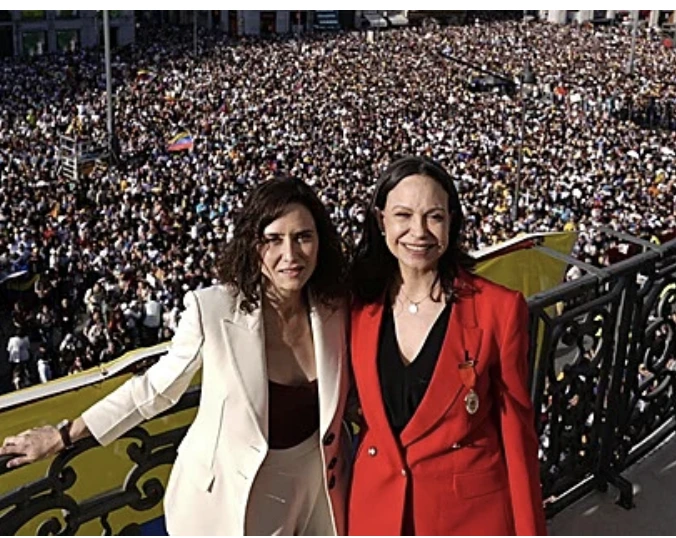 Multitudinario respaldo a Corina Machado en Madrid; “¡Siento que hoy empieza nuestro retorno!”, dice