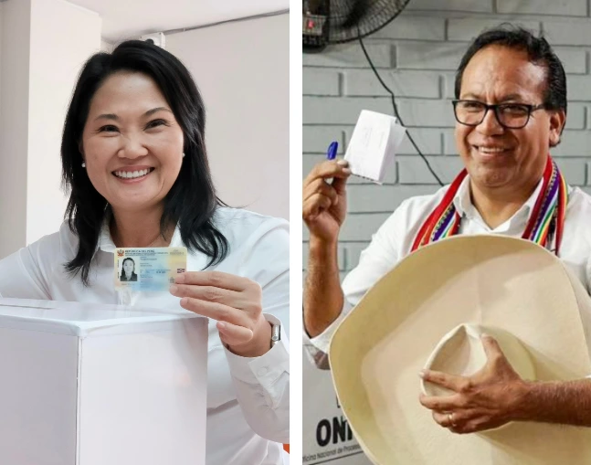 Con el 93% de las actas procesadas, apenas 2 mil votos separan a Fujimori de Sánchez en la carrera por la Presidencia de Perú