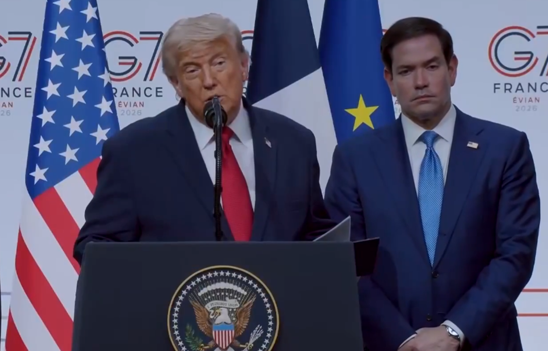 "Sheinbaum es una mujer muy asustada", afirma Trump en el G7 y reitera que los cárteles dirigen México