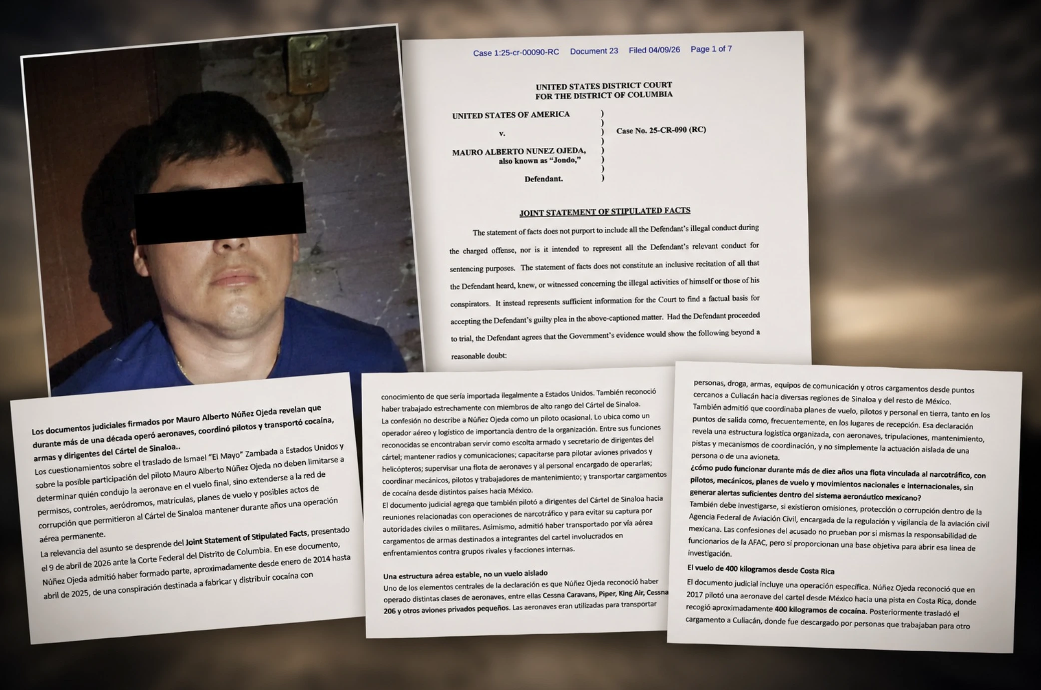 Mauro Alberto Núñez confiesa en EU que era jefe de la flota aérea del Cártel de Sinaloa