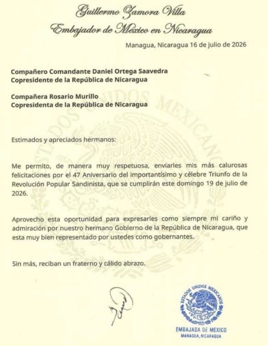 Ortega sepulta la democracia: México felicita al “compañero” que promete eternizarse en el poder