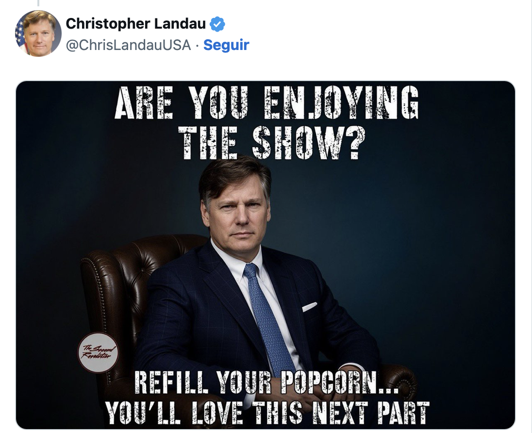 "¿Estás disfrutando el espectáculo? Sírvete más palomitas, te encantará la siguiente parte": Christopher Landau