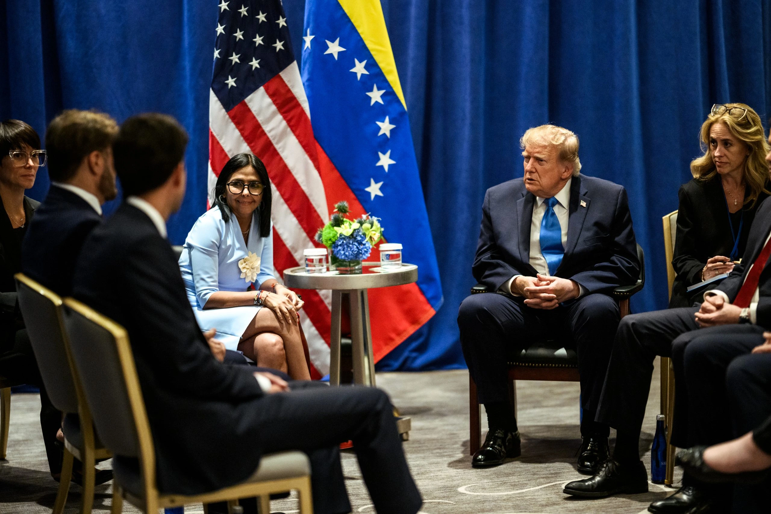 Trump y Delcy Rodríguez se reúnen por primera vez desde la caída de Nicolás Maduro