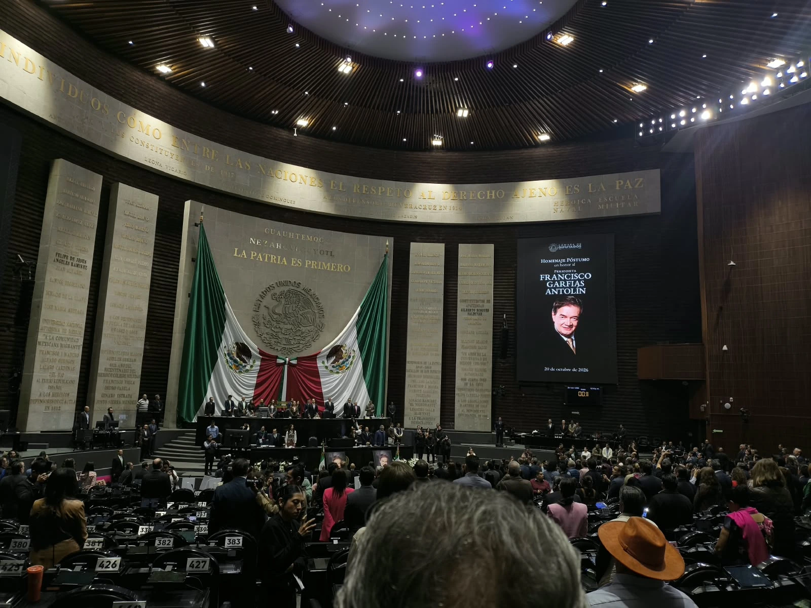 La Cámara de Diputados rinde homenaje póstumo al periodista Francisco Garfias